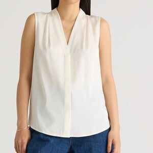 Washable Stretch Silk Sleeveless Blouse